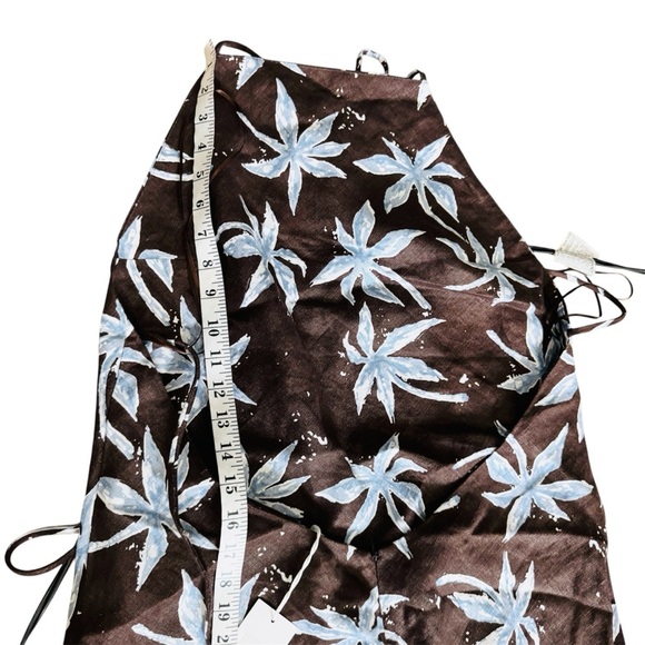 Reformation Linen Date Palm Floral Halter midi Dress NEW - Picture 6 of 7